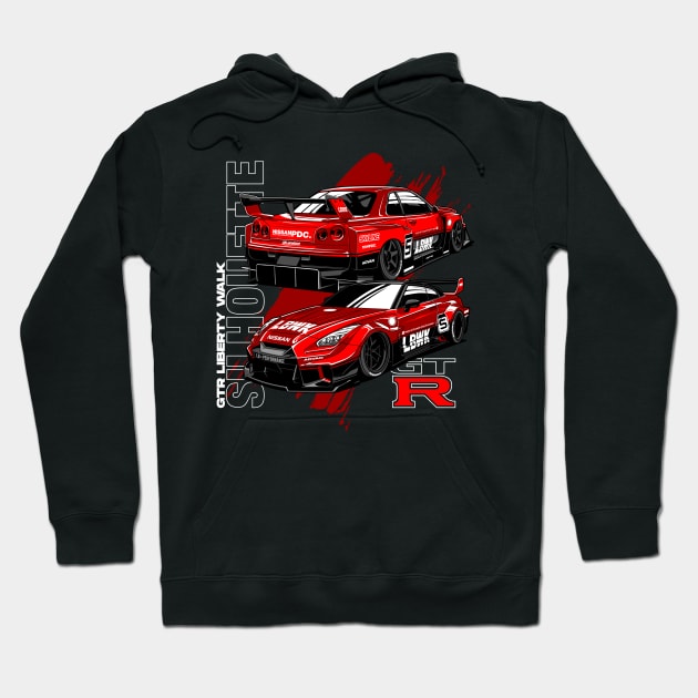 GT-R R35 Silhouette Liberty Walk Hoodie by SpeedPistion